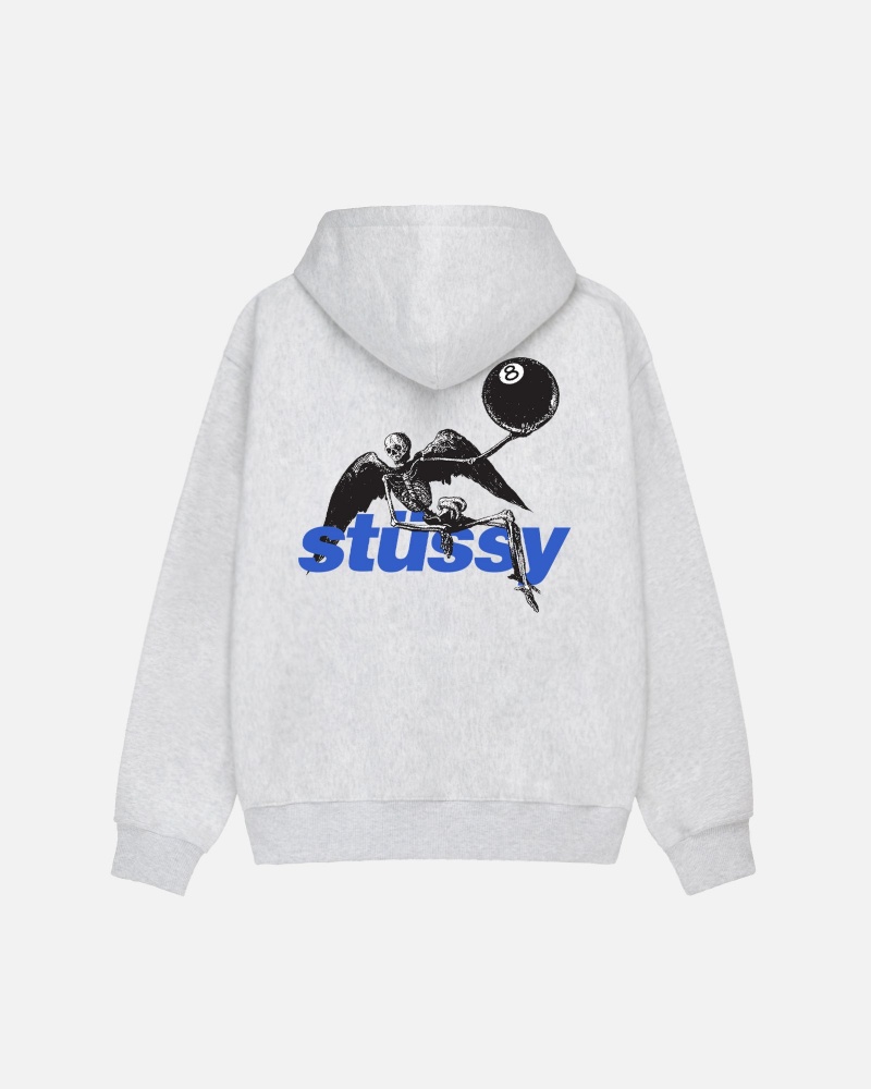 Long Sleeve Sweatshirt Stüssy Apocalypse Zip Hoodie Ash Heather | YQ33-Y9-FI