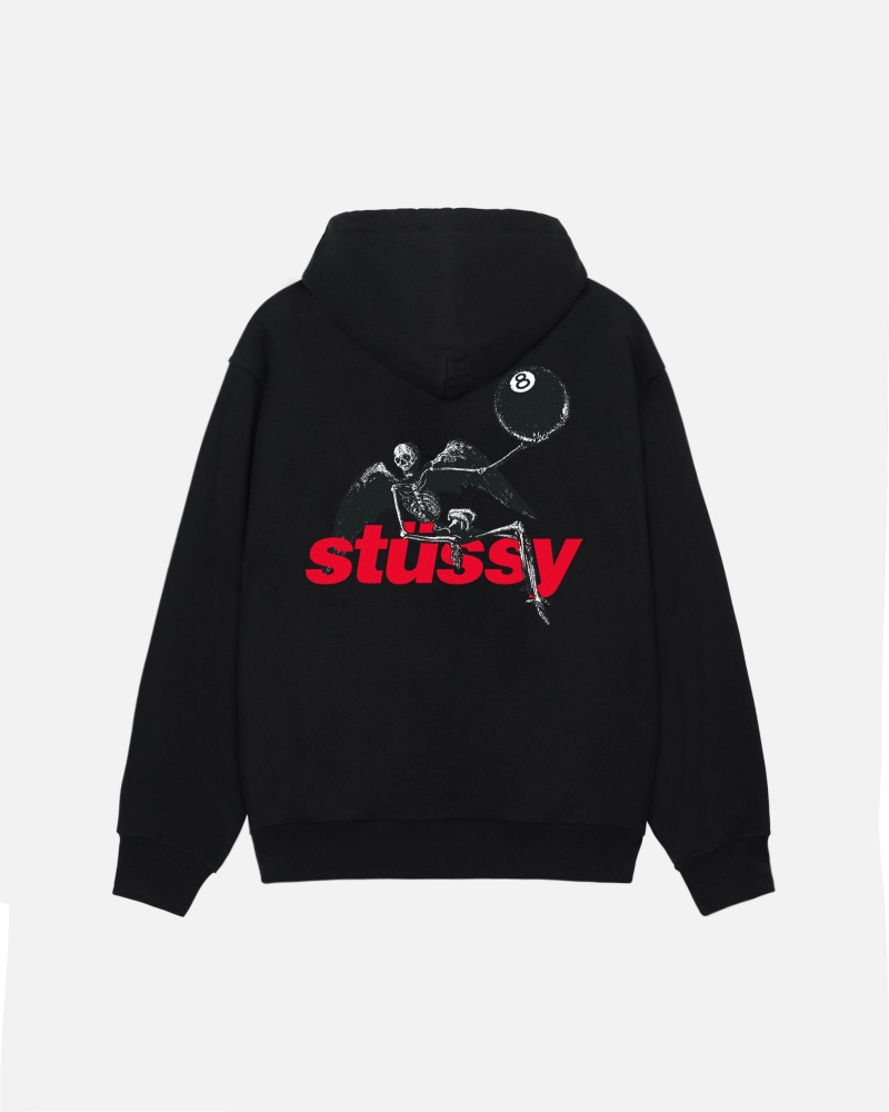 Long Sleeve Sweatshirt Stüssy Apocalypse Zip Hoodie Noir | ZR34-H6-JL