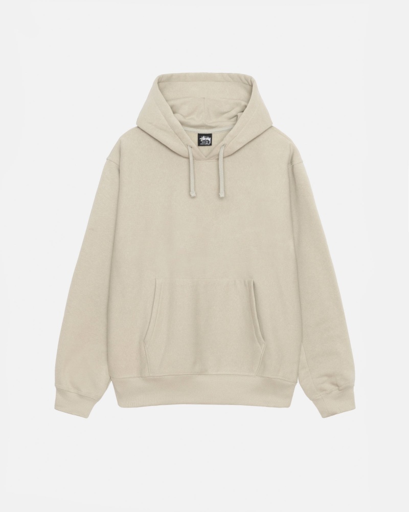 Long Sleeve Sweatshirt Stüssy Back Hood Applique Hood Kaki | JM16-W0-LU