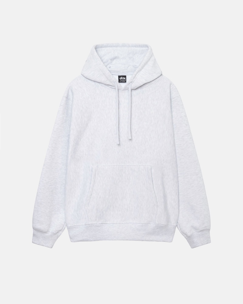 Long Sleeve Sweatshirt Stüssy Back Hood Applique Hoodie Ash Heather | OS62-F0-DV