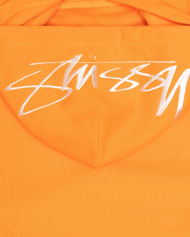 Long Sleeve Sweatshirt Stüssy Back Hoodie Applique Hoodie Tangerine | ZV00-N4-ZM