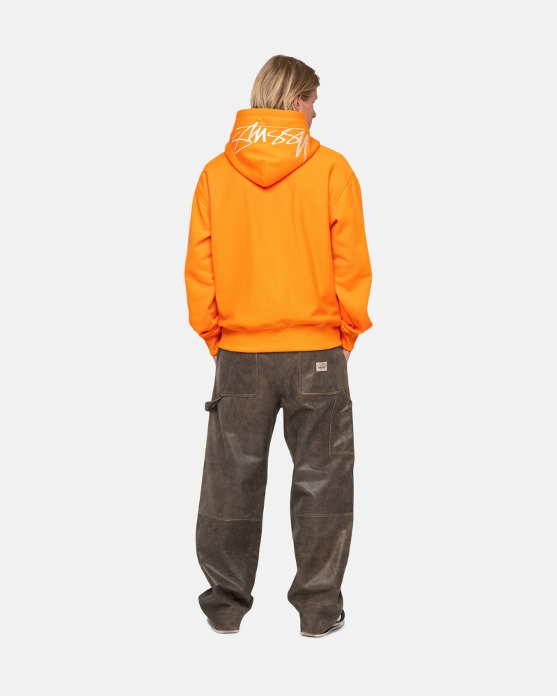 Long Sleeve Sweatshirt Stüssy Back Hoodie Applique Hoodie Tangerine | ZV00-N4-ZM