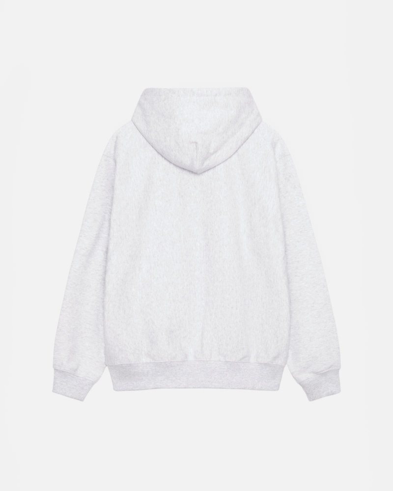 Long Sleeve Sweatshirt Stüssy Basic Applique Hoodie Ash Heather | OE10-Q5-YP