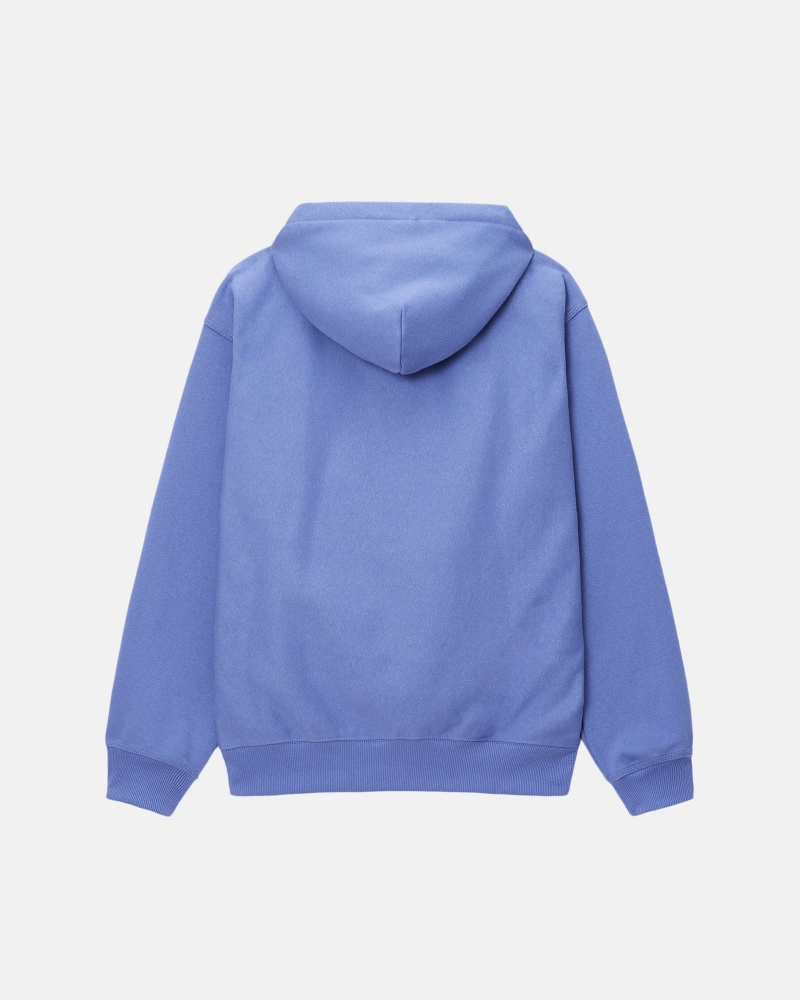 Long Sleeve Sweatshirt Stüssy Basic Applique Hoodie Storm | UQ70-U3-MS