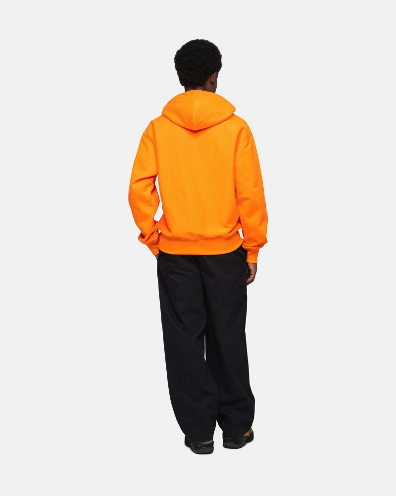 Long Sleeve Sweatshirt Stüssy Basic Applique Hoodie Tangerine | TG50-N3-YQ