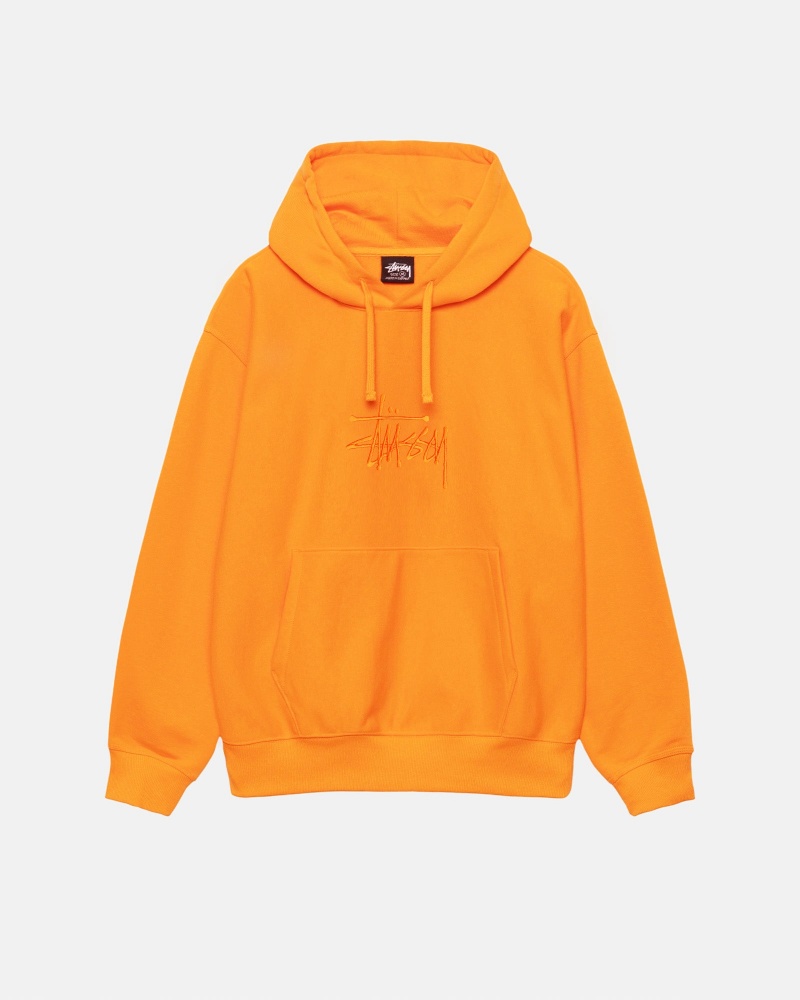 Long Sleeve Sweatshirt Stüssy Basic Applique Hoodie Tangerine | TG50-N3-YQ