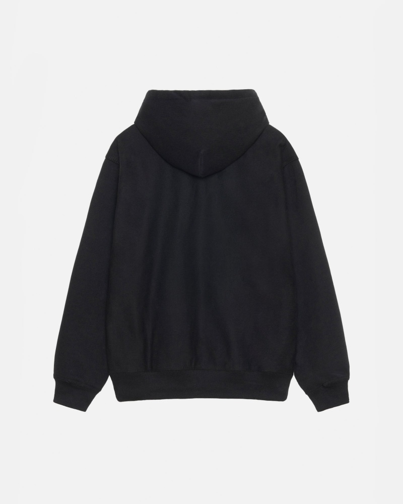 Long Sleeve Sweatshirt Stüssy Basic Applique Hoodie Noir | DN15-K6-TP