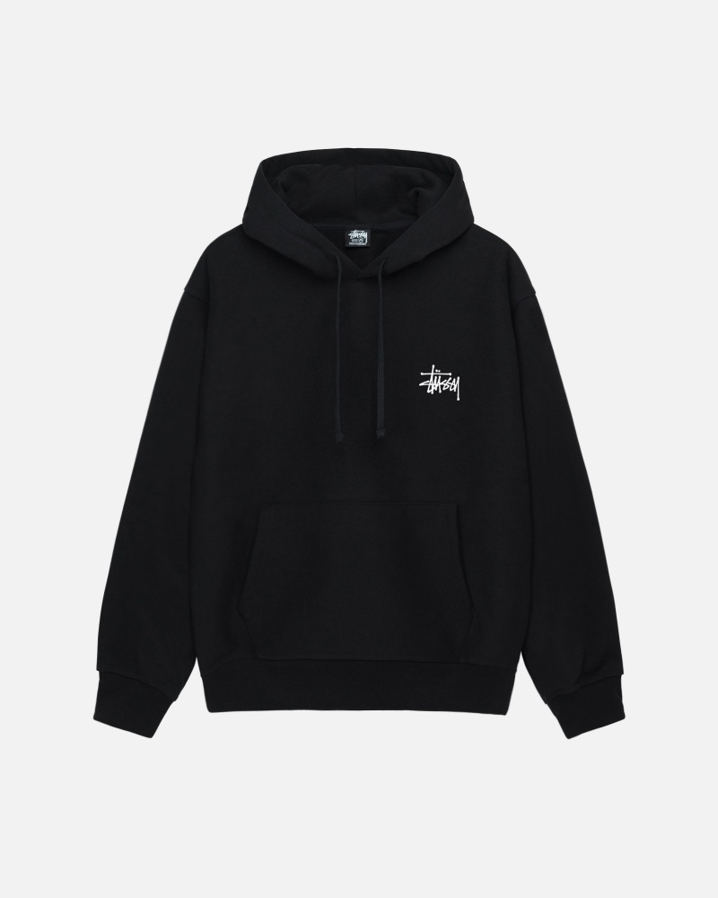 Long Sleeve Sweatshirt Stüssy Basic Stussy Hoodie Noir | CY15-Z4-KR