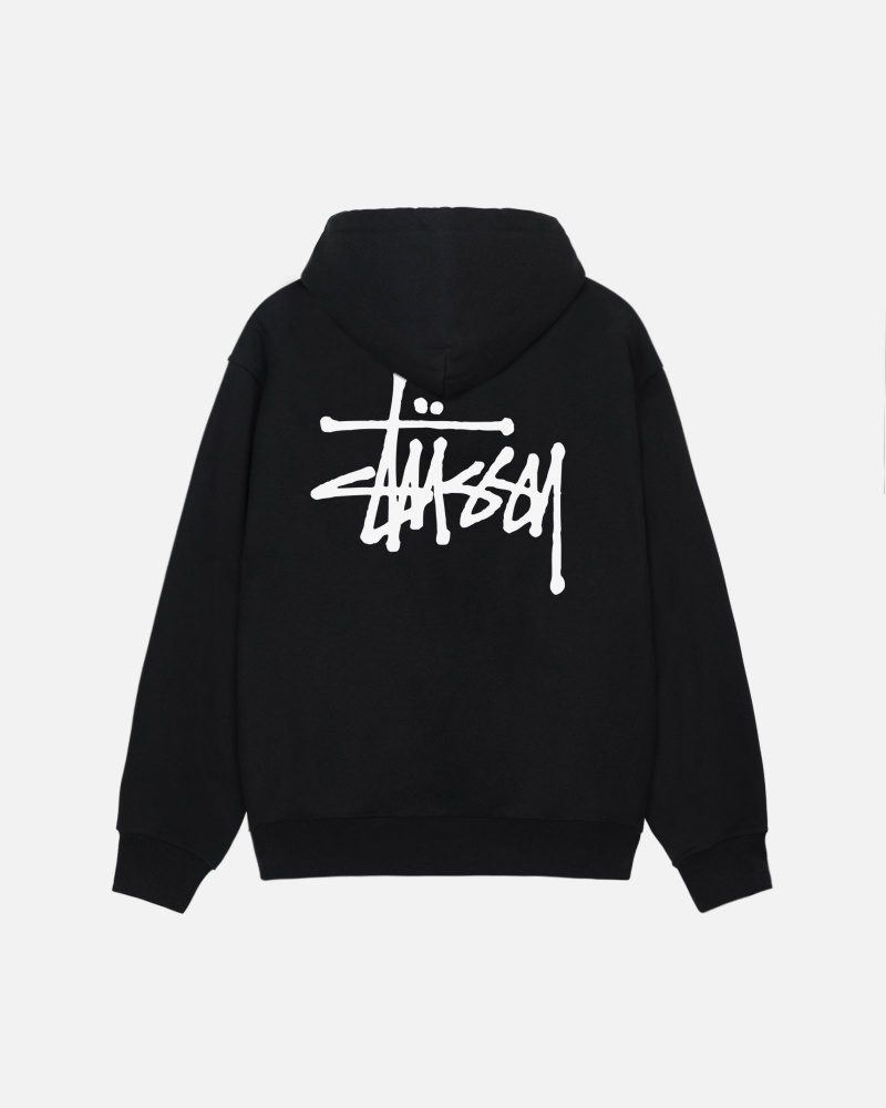 Long Sleeve Sweatshirt Stüssy Basic Stussy Hoodie Noir | CY15-Z4-KR