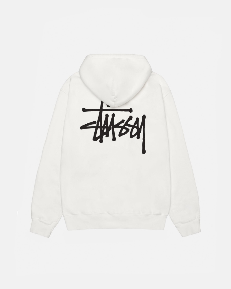 Long Sleeve Sweatshirt Stüssy Basic Stussy Hoodie Pigment Dyed Natural | LN98-M9-FG