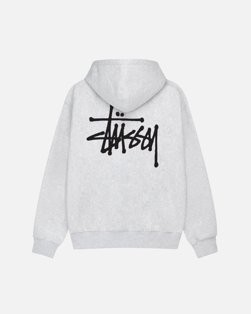 Long Sleeve Sweatshirt Stüssy Basic Stussy Zip Hoodie Ash Heather | AC71-V4-JN