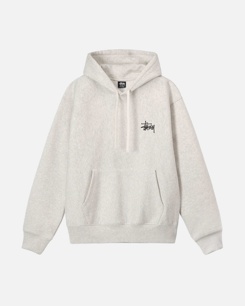 Long Sleeve Sweatshirt Stüssy Basic Stussy Hoodie Ash Heather | EI96-O1-OI