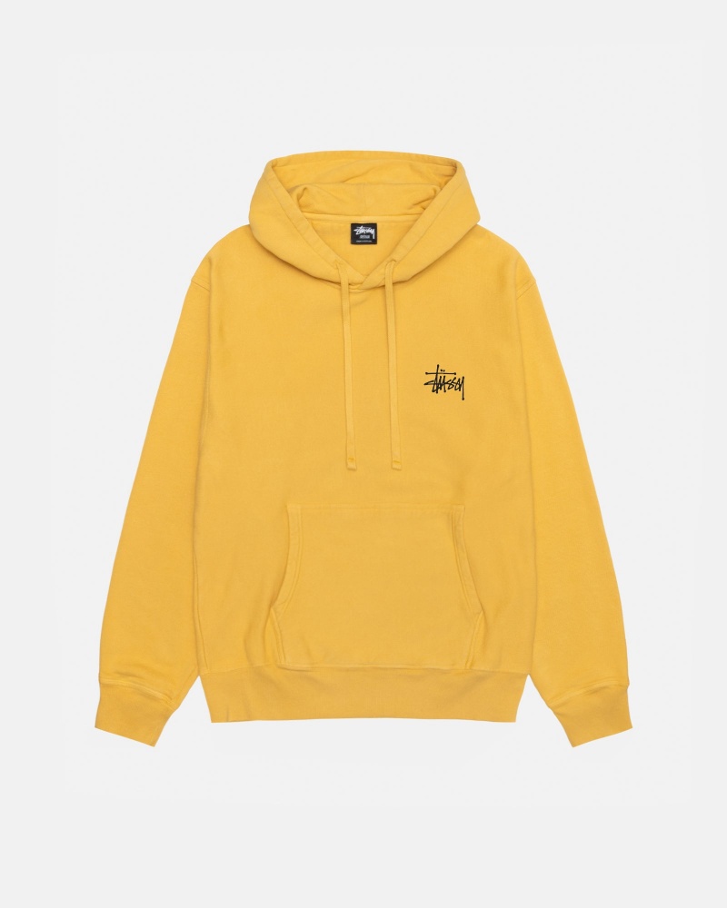 Long Sleeve Sweatshirt Stüssy Basic Stussy Hoodie Pigment Dyed Honey | MB42-T8-CK