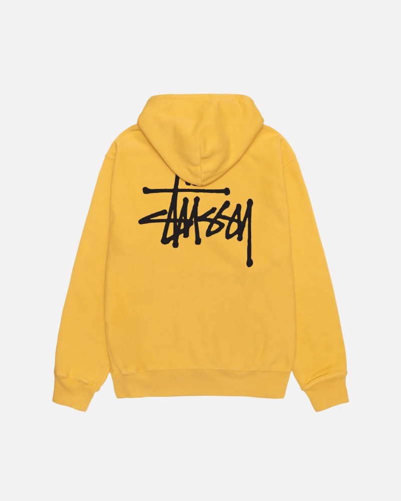 Long Sleeve Sweatshirt Stüssy Basic Stussy Hoodie Pigment Dyed Honey | MB42-T8-CK