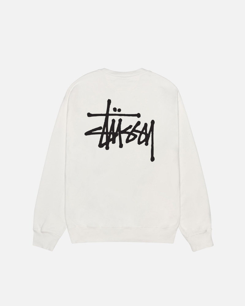 Long Sleeve Sweatshirt Stüssy Basic Stussy Crew Pigment Dyed Natural | HX08-V9-AP