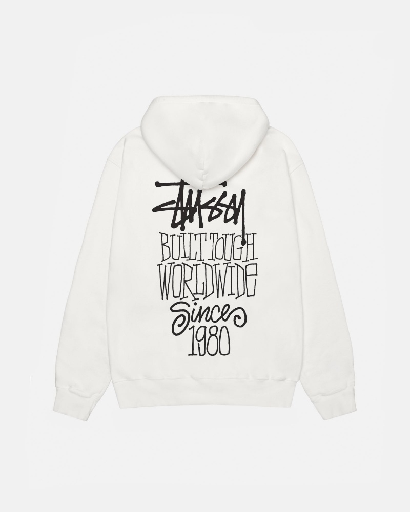 Long Sleeve Sweatshirt Stüssy Built Tough Hoodie Pigment Dyed Natural | WE30-Z6-BI