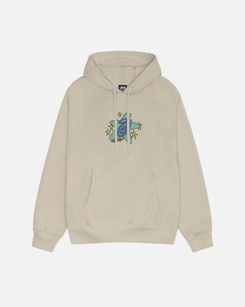 Long Sleeve Sweatshirt Stüssy Galaxy Hoodie Kaki | LT81-E7-MA