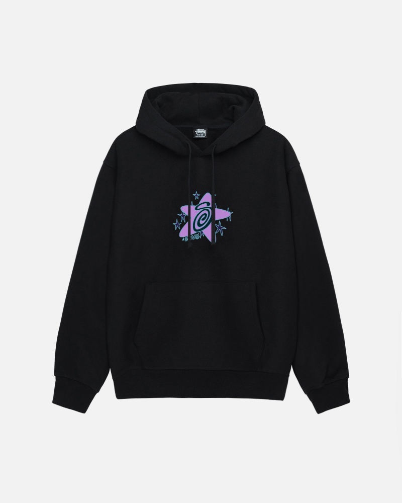 Long Sleeve Sweatshirt Stüssy Galaxy Hoodie Noir | MQ32-W8-ZH