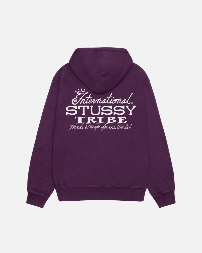 Long Sleeve Sweatshirt Stüssy IST Hoodie Pigment Dyed Violette | KU52-C3-KM