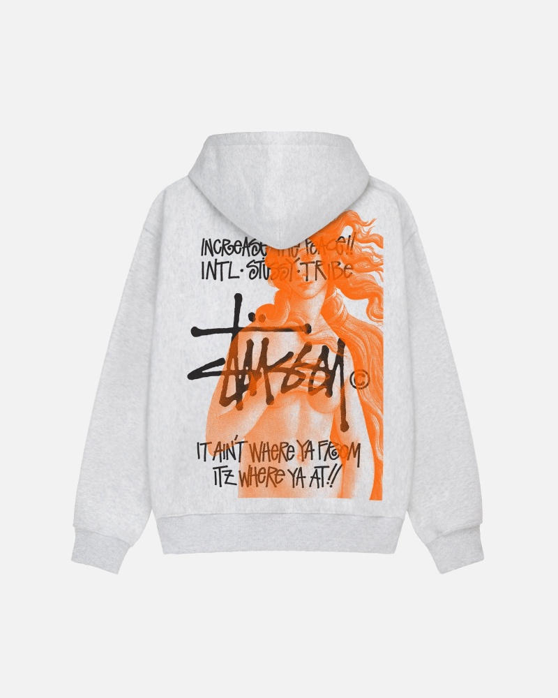 Long Sleeve Sweatshirt Stüssy Ist Venus Zip Hoodie Ash Heather | OG52-K9-SK