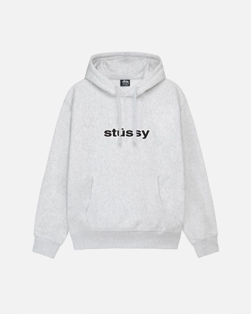 Long Sleeve Sweatshirt Stüssy SS-Link Hoodie Ash Heather | MW08-E1-AI