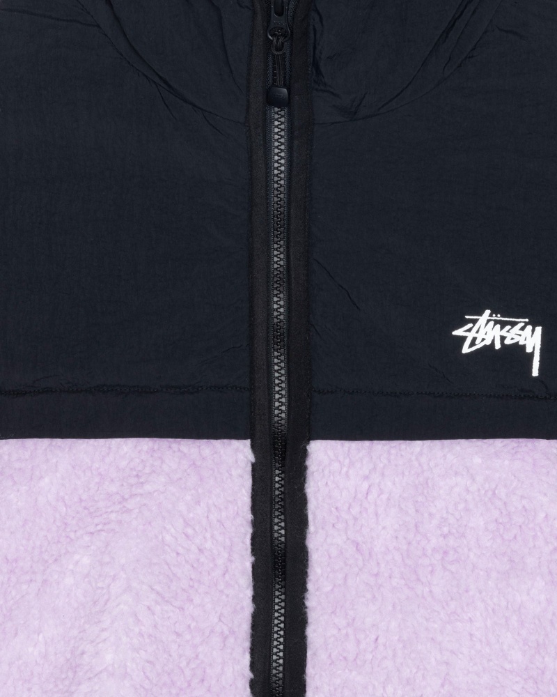 Long Sleeve Sweatshirt Stüssy Sherpa Paneled Encapuchonné Jacket Lavande | DE10-A9-UG