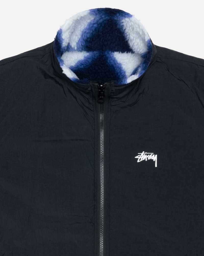 Long Sleeve Sweatshirt Stüssy Sherpa Reversible Jacket Violette | PK01-X4-YP