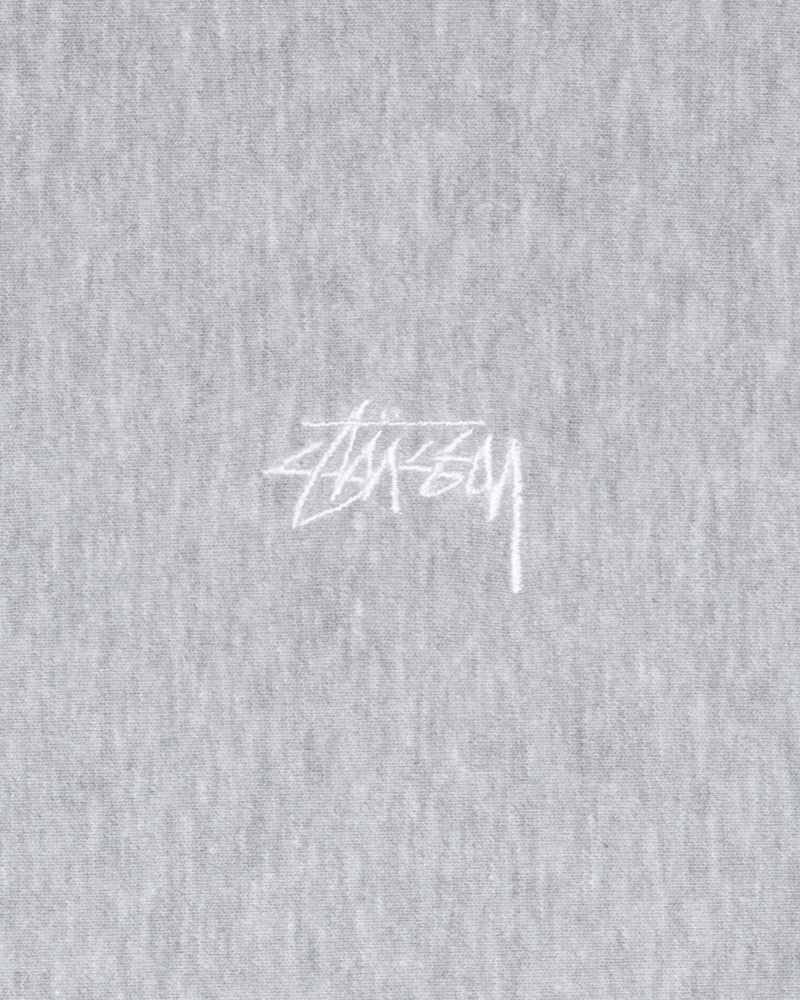 Long Sleeve Sweatshirt Stüssy Stock Logo Hoodie Grise | ZR16-I5-LP