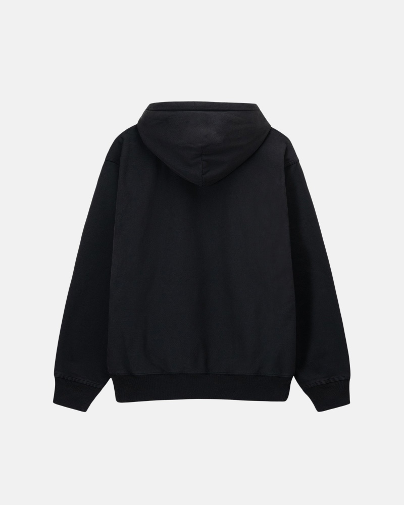 Long Sleeve Sweatshirt Stüssy Stock Logo Hoodie Noir | MH30-T9-WM