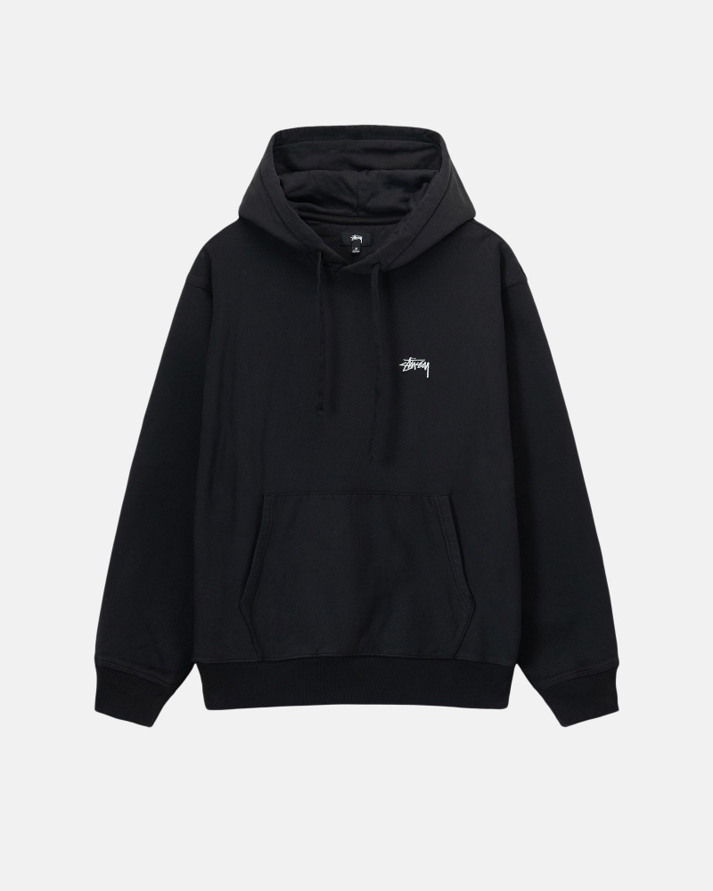 Long Sleeve Sweatshirt Stüssy Stock Logo Hoodie Noir | MH30-T9-WM