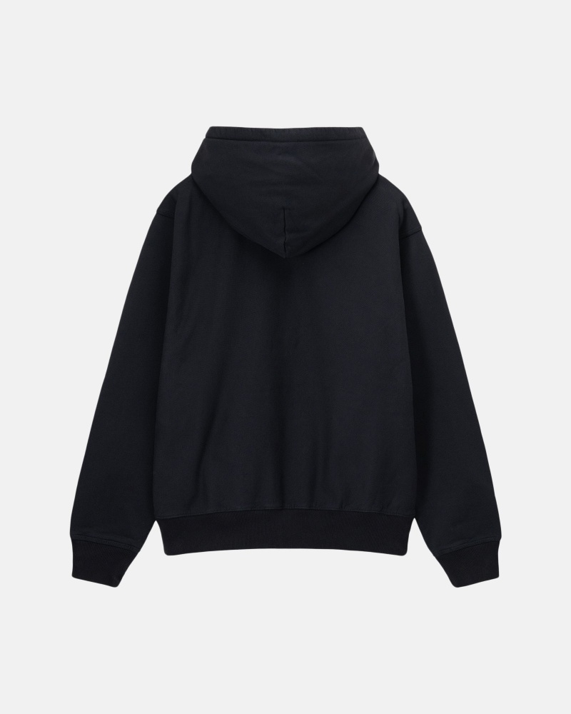 Long Sleeve Sweatshirt Stüssy Stock Logo Zip Hoodie Noir | PF50-C3-PM