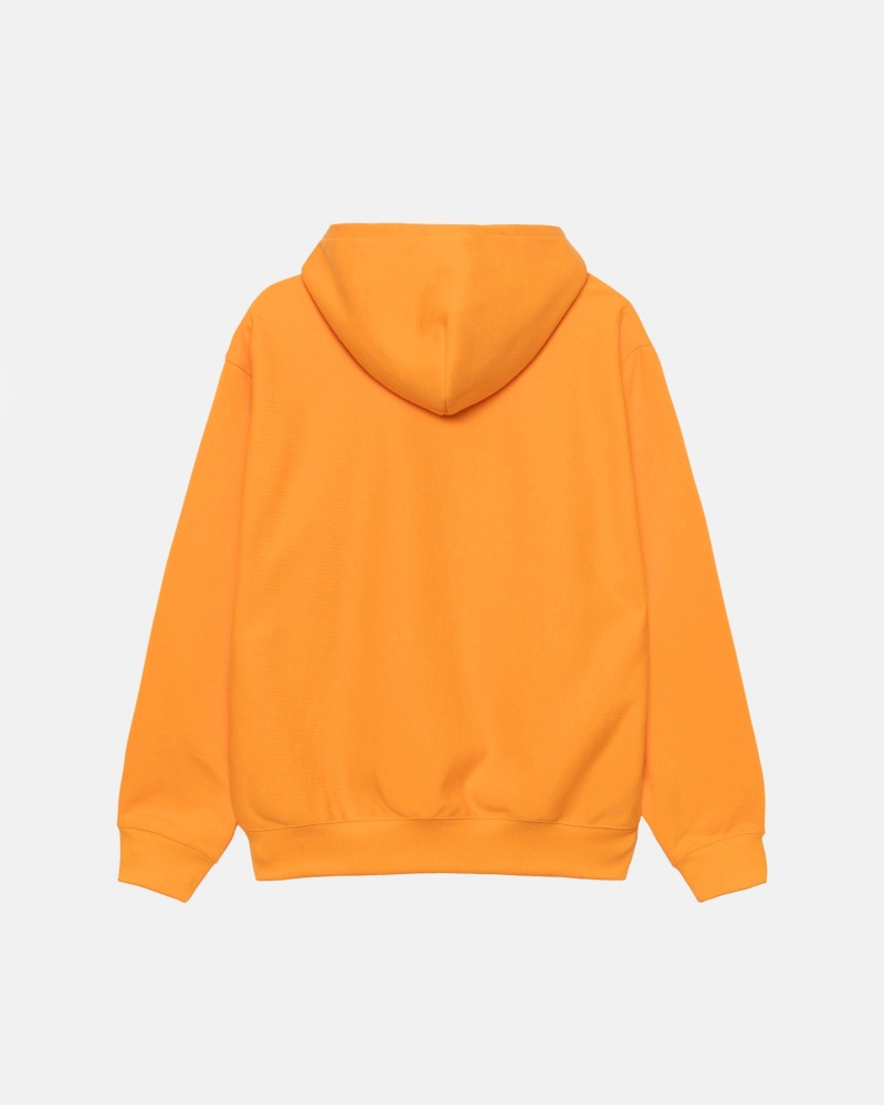 Long Sleeve Sweatshirt Stüssy Stock Logo Applique Hoodie Tangerine | HF99-D7-QT