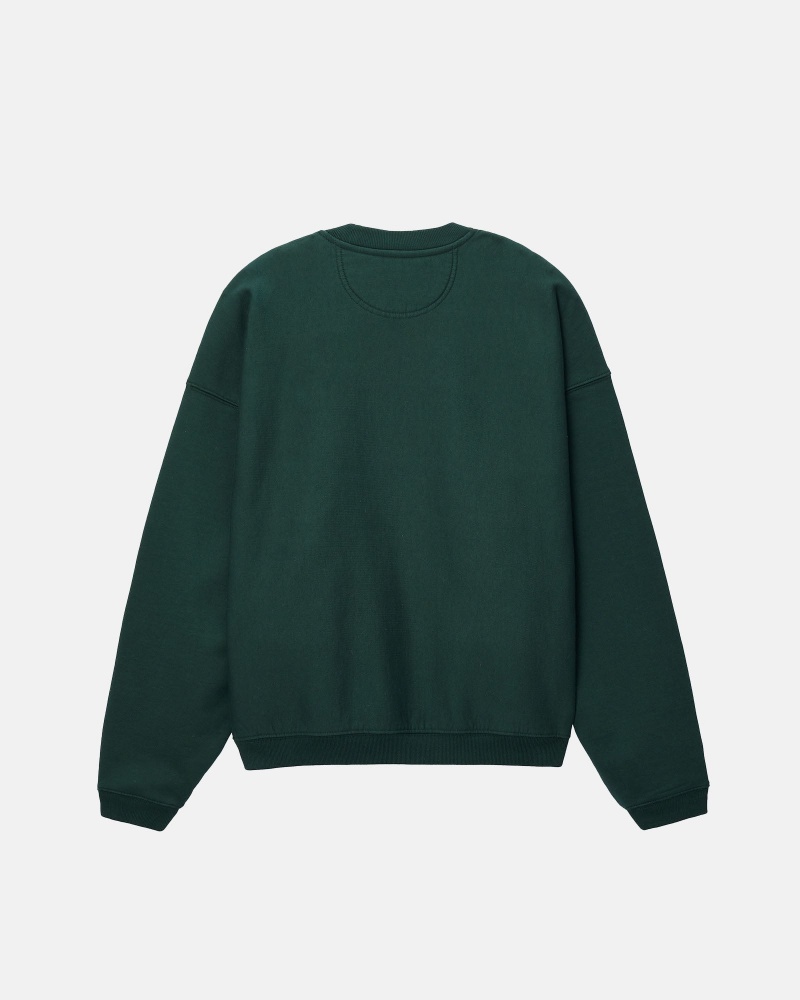 Long Sleeve Sweatshirt Stüssy Sport Relaxed Oversized Crew Pine | BL53-Q8-HP