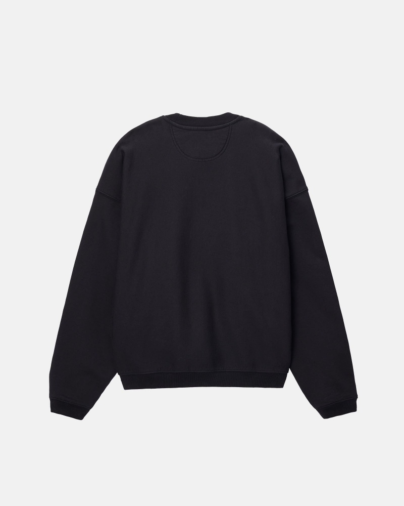 Long Sleeve Sweatshirt Stüssy Sport Relaxed Oversized Crew Noir | NZ46-H5-YV