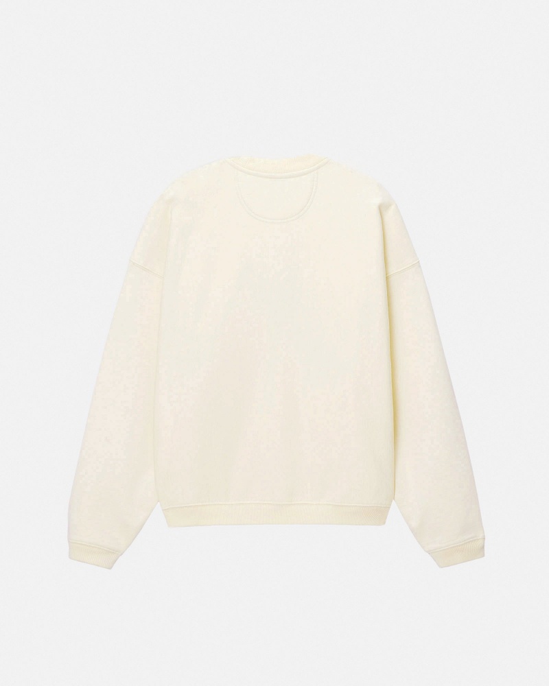 Long Sleeve Sweatshirt Stüssy Sport Relaxed Oversized Crew Ivory | NU49-C2-SJ