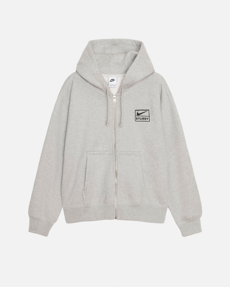 Long Sleeve Sweatshirt Stüssy & Nike Fleece Zip Hoodie Grise | VT14-G8-JD