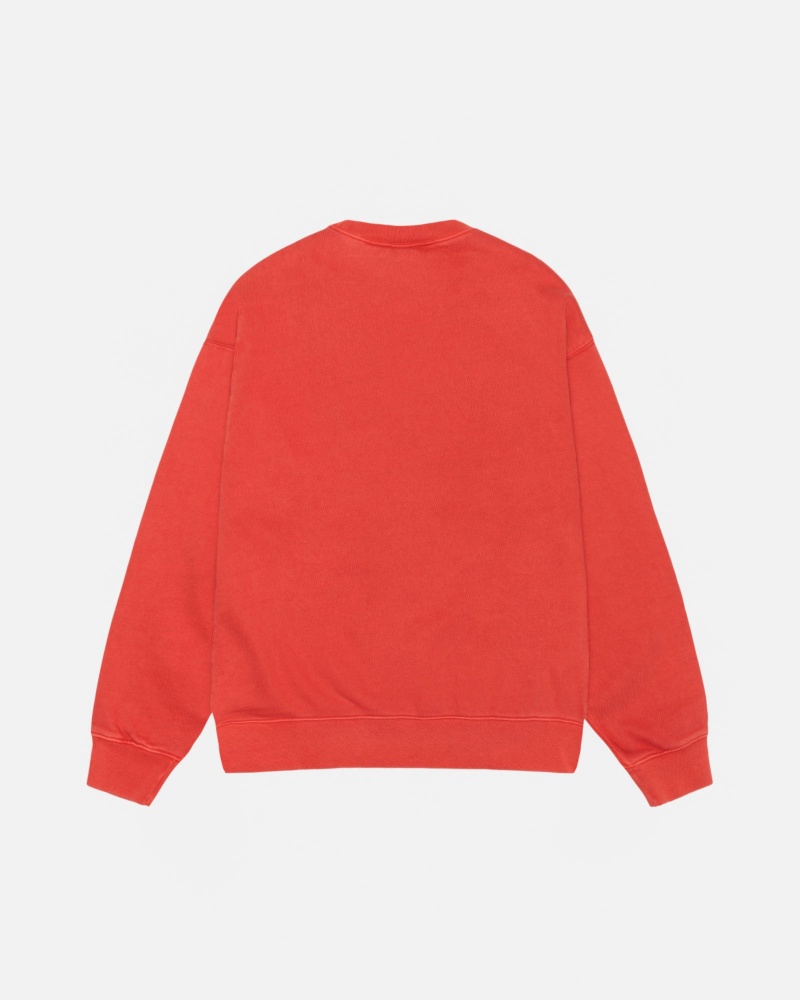 Long Sleeve Sweatshirt Stüssy & Nike Pigment Dyed Fleece Crew Rouge | FK06-C2-IR