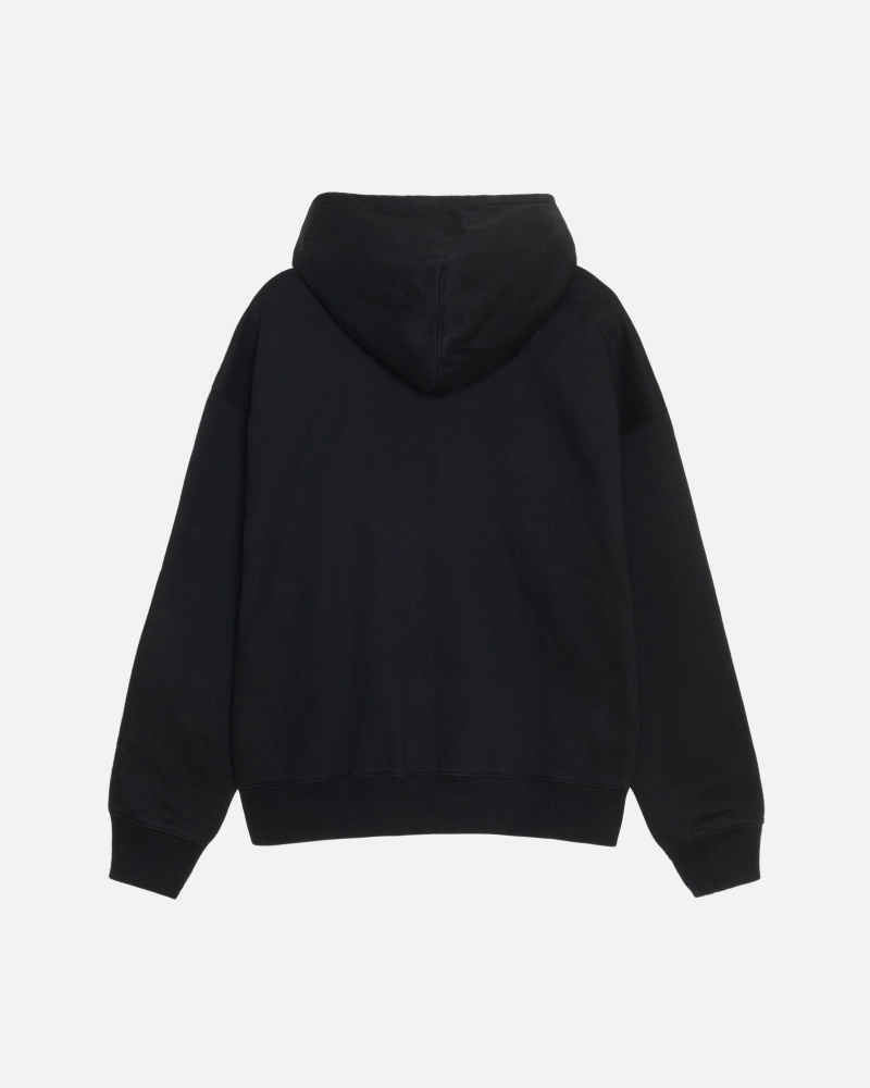 Long Sleeve Sweatshirt Stüssy & Nike Stone Washed Fleece Zip Hoodie Noir | AS13-J9-LE 