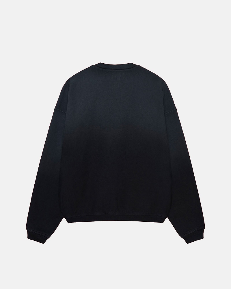 Long Sleeve Sweatshirt Stüssy Sun Faded Oversized Crew Noir | YW35-P2-XV