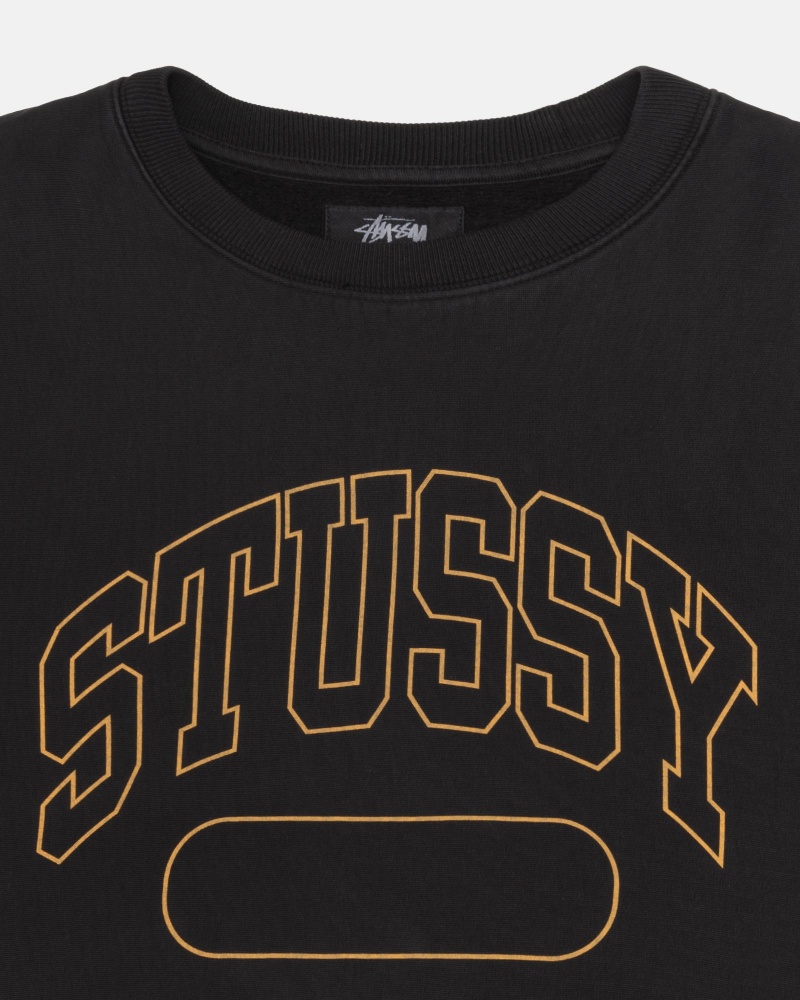 Long Sleeve Sweatshirt Stüssy Varsity Oversized Crew Noir | CK89-G7-RO