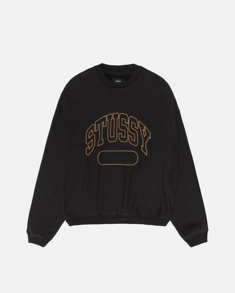 Long Sleeve Sweatshirt Stüssy Varsity Oversized Crew Noir | CK89-G7-RO