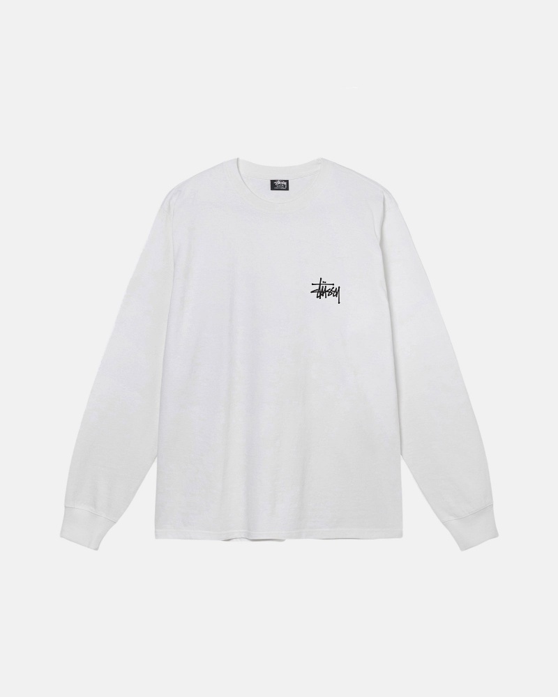 Long Sleeve T-Shirt Stüssy Basic Stussy LS Tee Blanche | ZN58-G8-BP