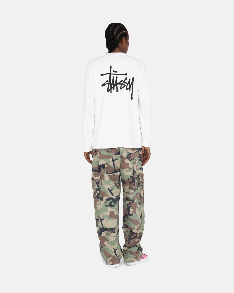 Long Sleeve T-Shirt Stüssy Basic Stussy LS Tee Blanche | ZN58-G8-BP