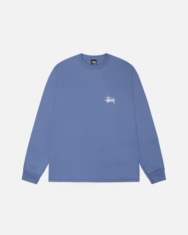 Long Sleeve T-Shirt Stüssy Basic Stussy LS Tee Storm | RB22-P3-OH