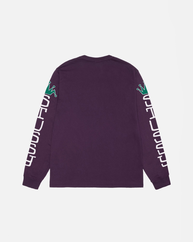 Long Sleeve T-Shirt Stüssy Jumbo LS Tee Pigment Dyed Violette | IK55-Q5-FW