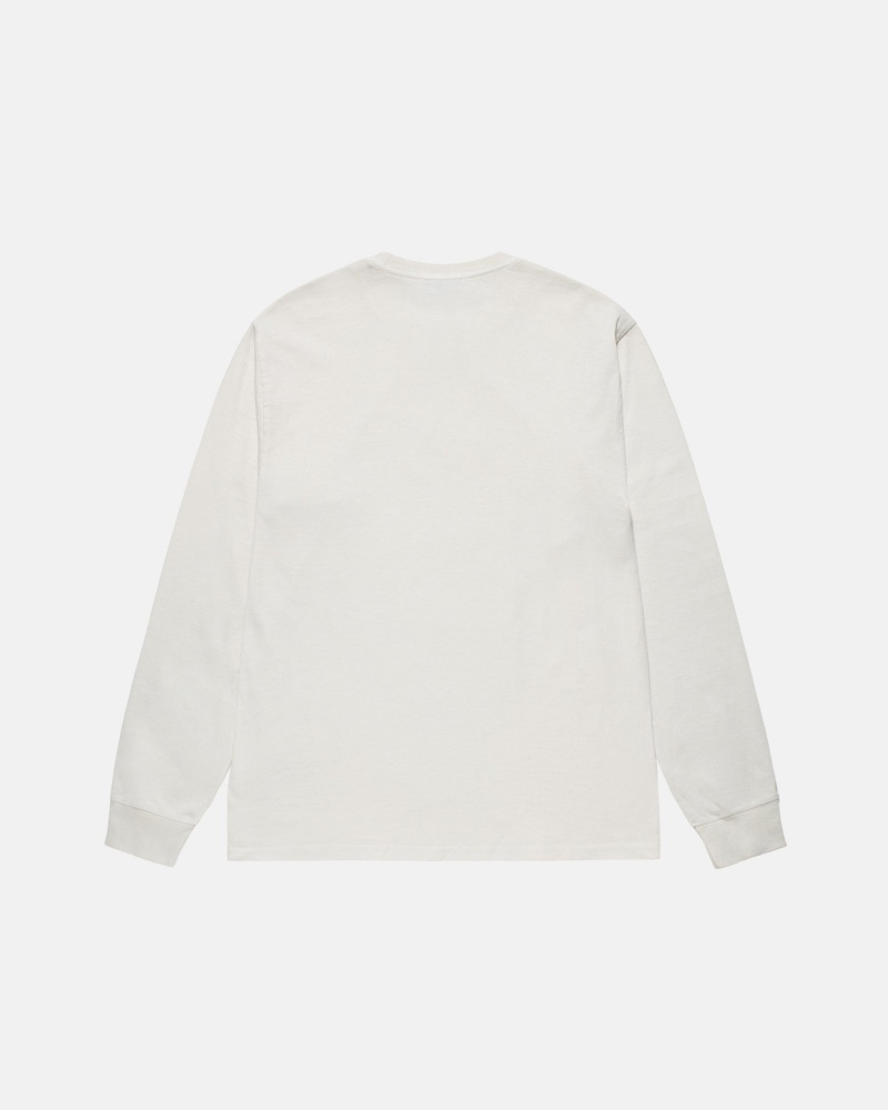 Long Sleeve T-Shirt Stüssy Small Stock LS Tee Pigment Dyed Natural | EN33-B6-KZ