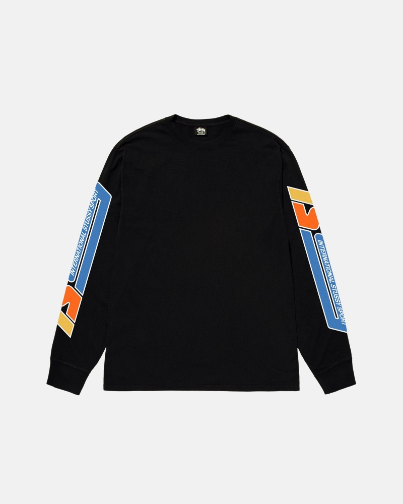 Long Sleeve T-Shirt Stüssy Stussy Sport LS Tee Noir | CF13-K2-HV