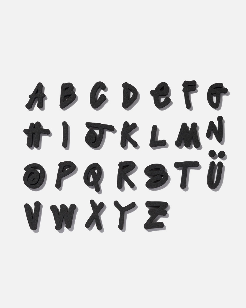 Novelty Home Stüssy Alphabet Soft Foam Magnets Noir | EO88-D2-NF