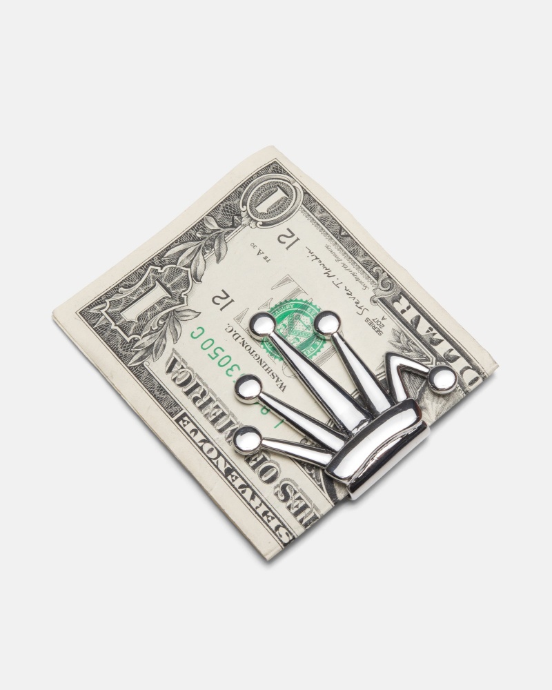 Novelty Home Stüssy Bent Crown Money Clip Argent | YQ17-H2-ZR