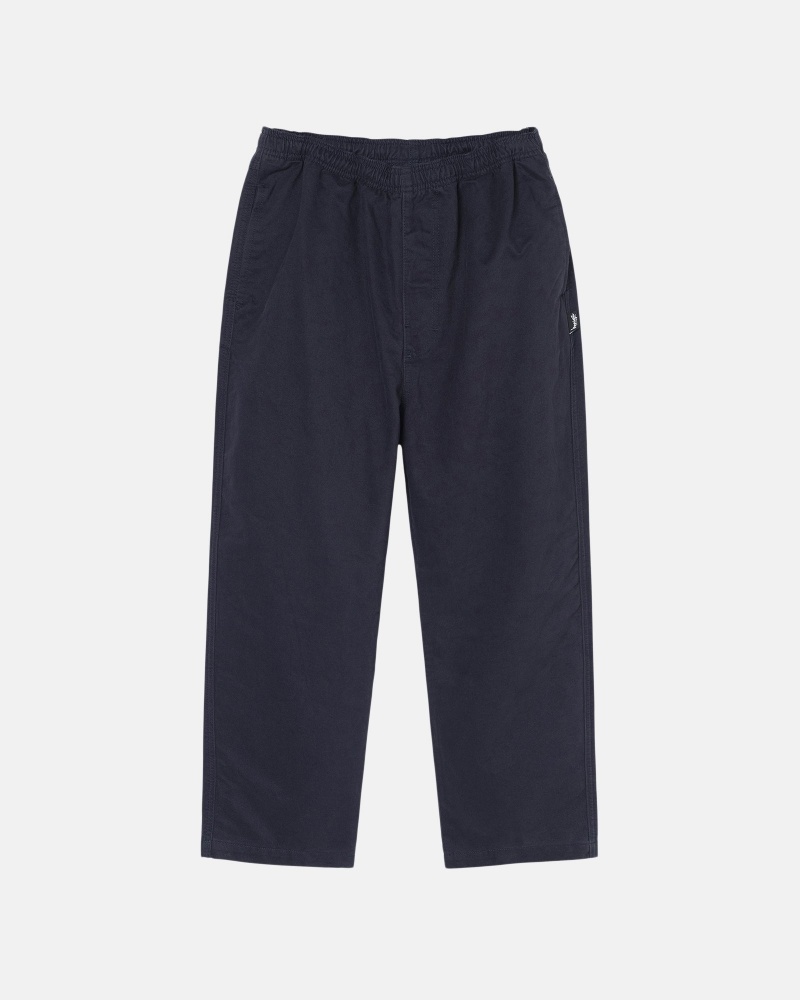 Pantalon Stüssy Beach Pant Brushed Coton Bleu Marine | WH42-O8-OJ